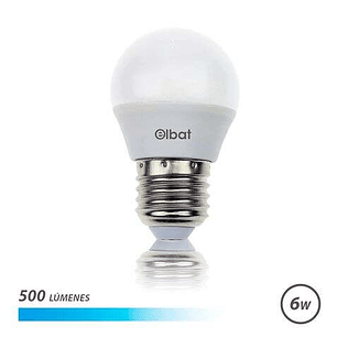 Elbat Bombilla LED G45 E27 6W 500 Lumenes - Luz Fria - Color Blanco