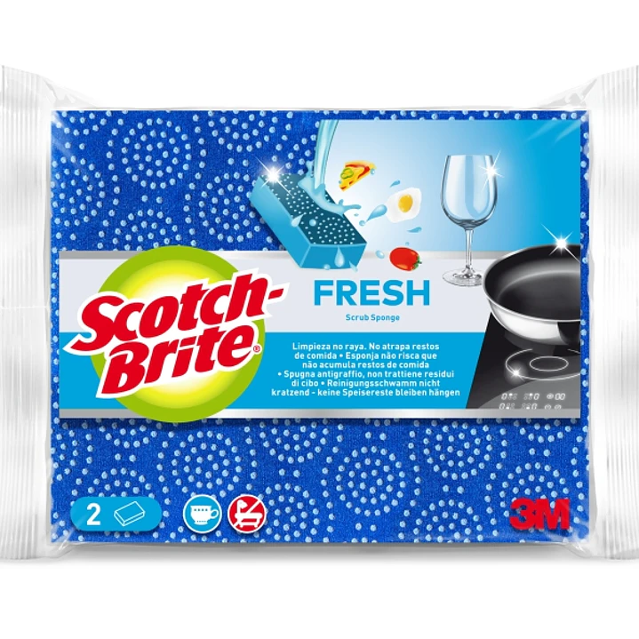 Scotch-Brite Fresh Pack de 2 Estropajos de Cocina - No Raya - Color Azul 1