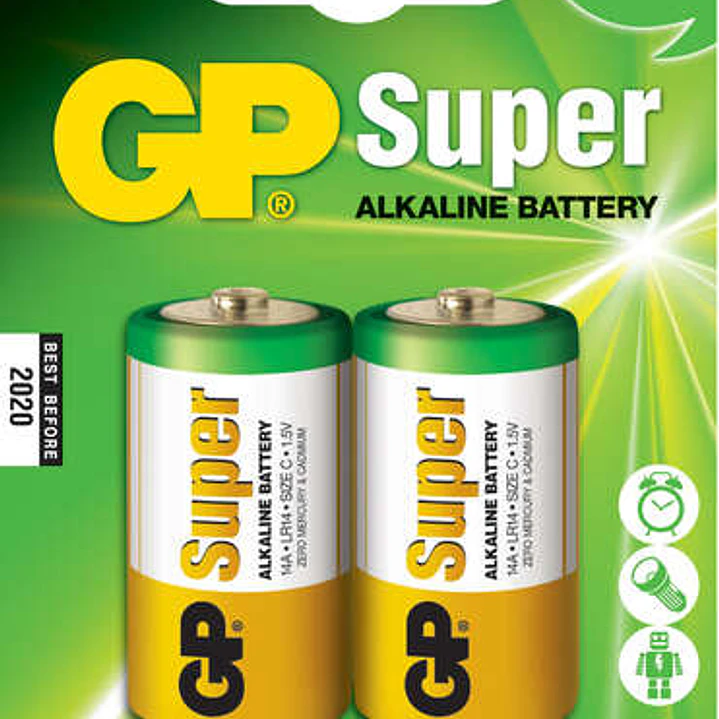 GP Pack de 2 Pilas Super Alcalinas LR14 C 1.5V 1