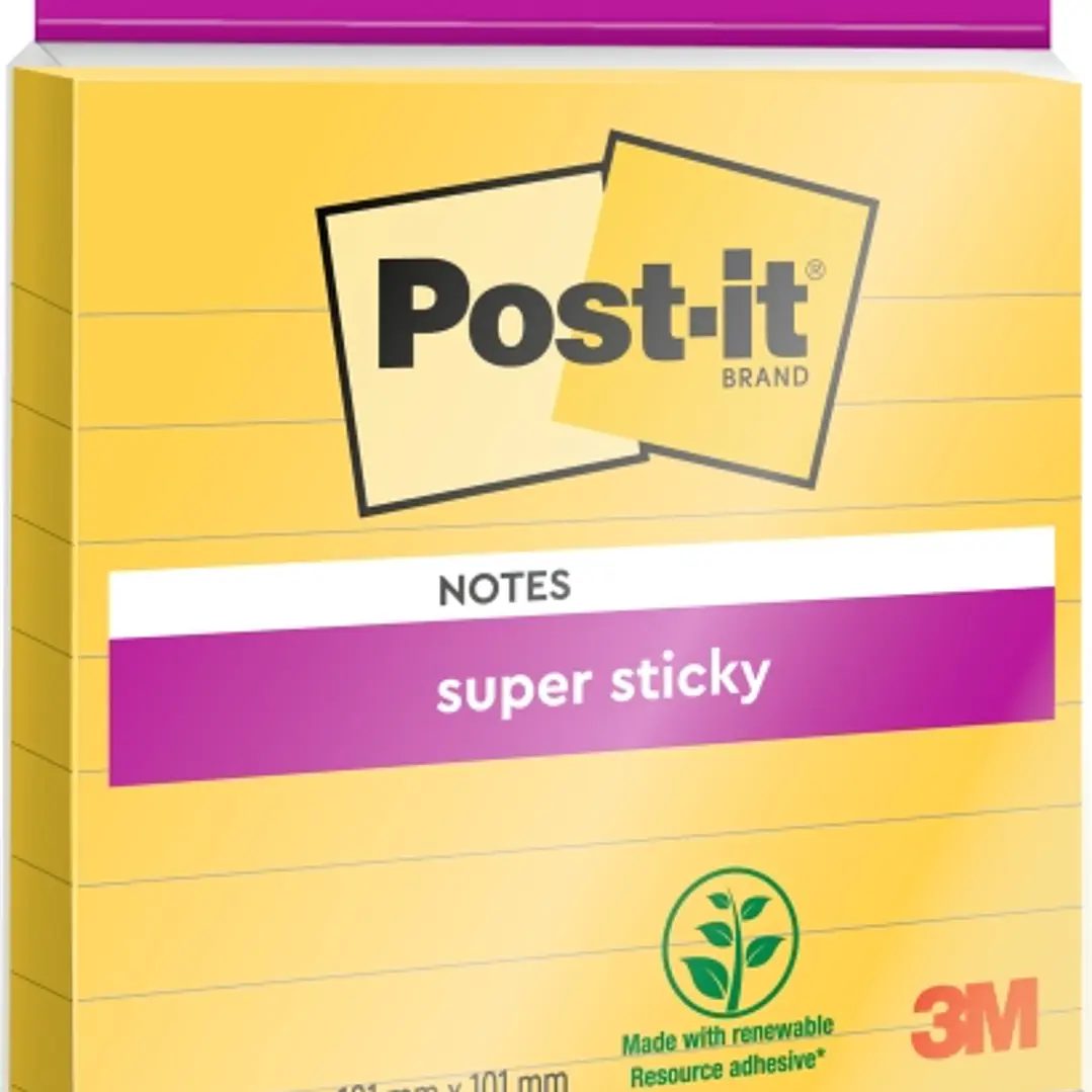 Post-It Super Sticky Bloc de 45 Notas Adhesivas Reposicionables - Forma Cuadrada - 101x101mm - Color Amarillo 1