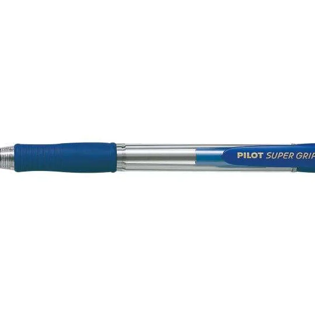 Pilot Boligrafo de Bola Retractil SuperGrip - Punta Redonda 1.0mm - Trazo 0.27mm - Tinta de Aceite - Grip Ergonomico - Color Azul 1