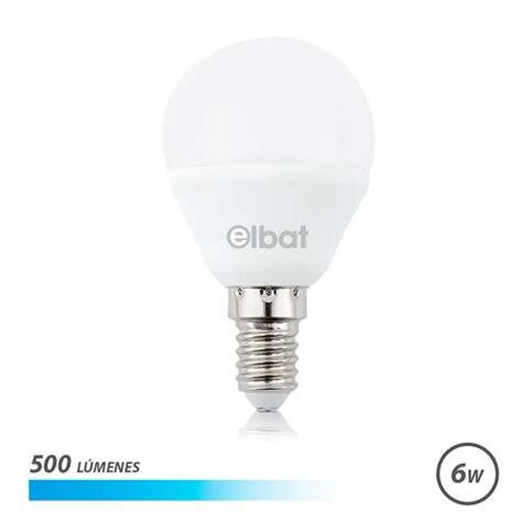 Elbat Bombilla LED G45 6W 500LM E14 Luz Fria - Ahorro de Energia - Larga Vida Util - Bajo Consumo - Color Blanco 1