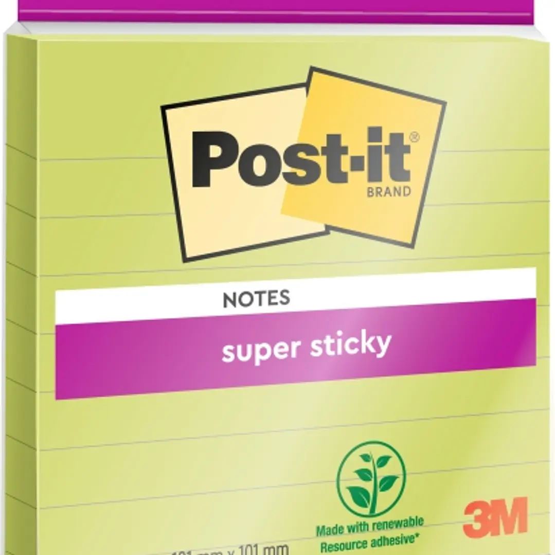 Post-It Super Sticky Bloc de 45 Notas Adhesivas Reposicionables - Forma Cuadrada - 101x101mm - Color Verde 1