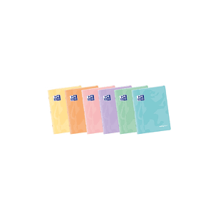 Oxford Easybook A5 Libreta Grapada - Tapa de Plastico Resistente - 48 Hojas con Margen - Diseño Pastel 4x4 - Ideal para Tomar Apuntes y Organizar tus 