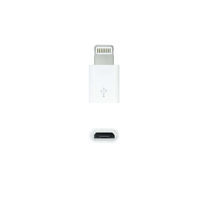 Nanocable Adaptador Lightning a Micro USB - Lightning/M-Micro B/H - Color Blanco 1