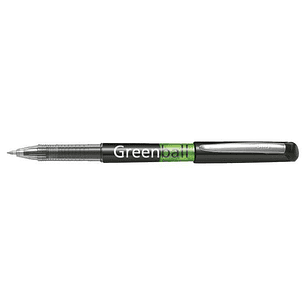 Pilot Boligrafo de Tinta Liquida Greenball - Recargable - Fabricado con Plastico Reciclado - Punta Media 0.7mm - Trazo 0.35mm - Color Negro