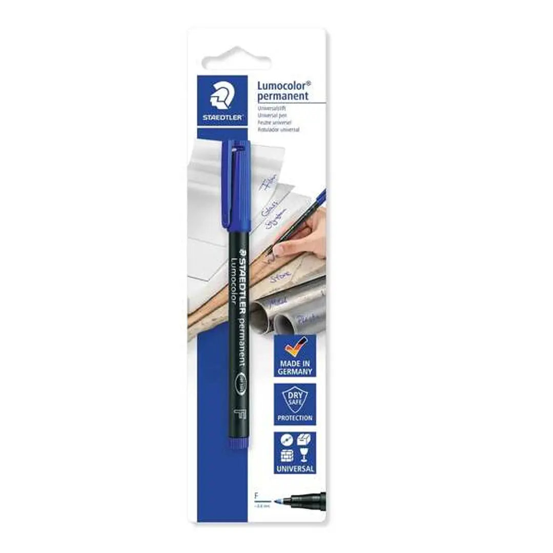 Staedtler Lumocolor 318 Rotulador Permanente - Trazo de 0.6mm Aprox - Secado Rapido - Color Azul 1
