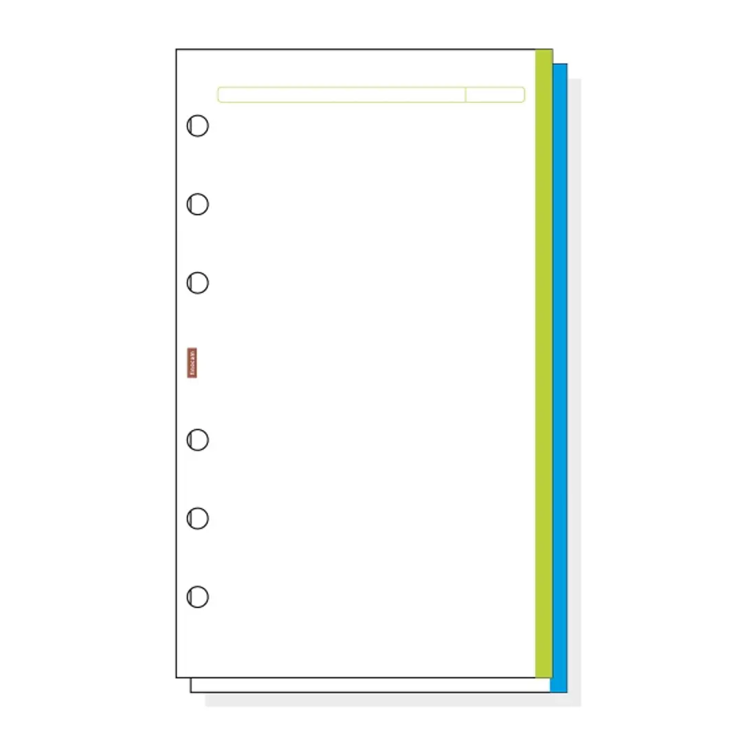 Finocam R445 Recambio para Agendas Open - Liso con Banda de Color - Formato 400 - 91x4x152mm - Color Blanco 1