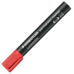 Staedtler Lumocolor 352 Rotulador Permanente - Punta Redonda - Trazo 2mm Aprox - Capuchon con Clip - Secado Rapido - Color Rojo