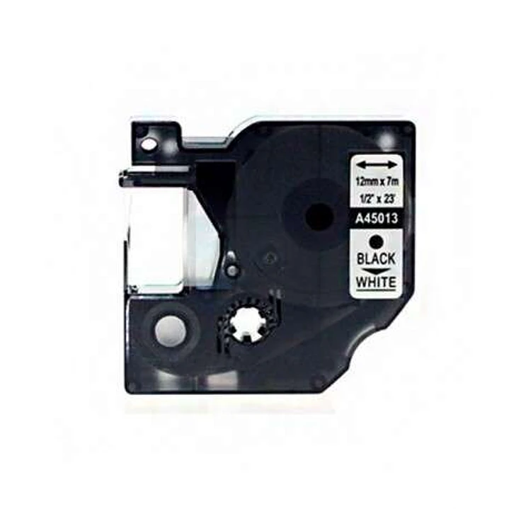 Dymo D1 45013 Cinta de Etiquetas Generica para Rotuladora - Texto negro sobre fondo blanco - Ancho 12mm x 7 metros - Reemplaza S0720530 1
