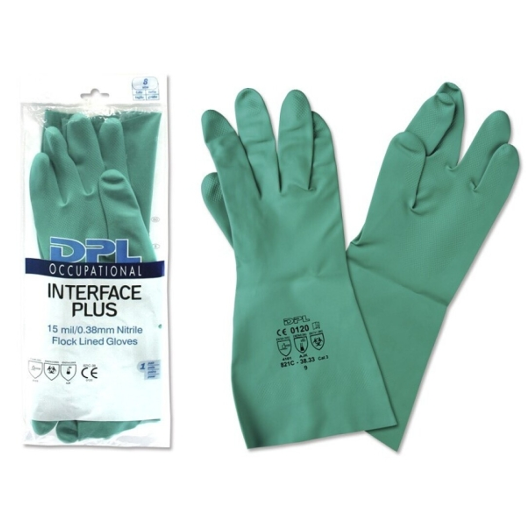 DPL Interface Plus Guantes Industriales Talla 7 - Espesor en Palma de 0,38mm - Color Verde 1