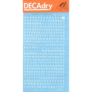 Apli Letras Transferibles Blancas 4mm - Facil Aplicacion - 470 Caracteres - Versatil y Resistente - Blanco