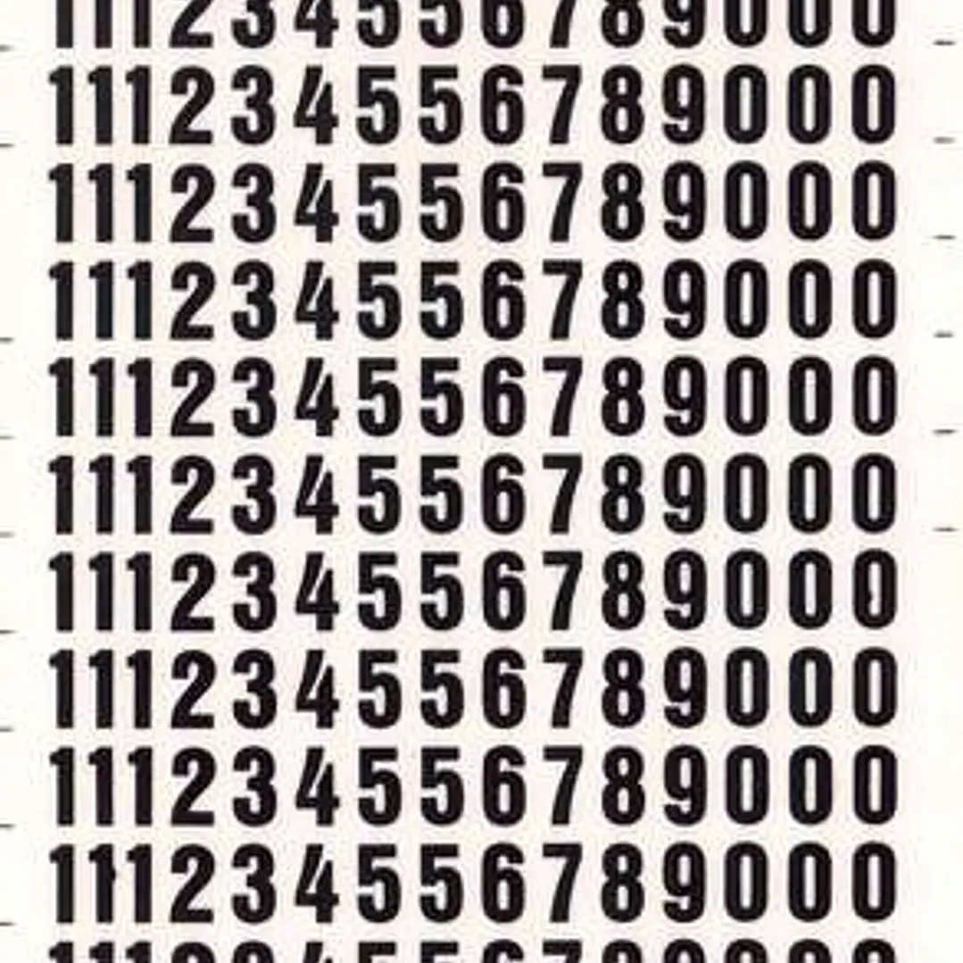 Apli Numeros Transferibles - 8mm - Faciles de Aplicar - Resistentes al Agua - Negros 1