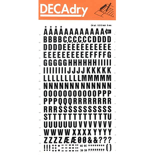 Apli Letras Transferibles Mayusculas Negras 8mm - Facil Aplicacion - 263 Caracteres - Resistente al Agua - Versatil - Negro