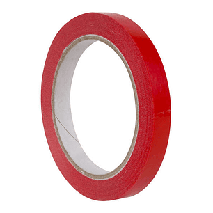 Apli Cinta Adhesiva 12mm x 66m - Fabricada en PVC - Resistente al Desgarro - Facil de Cortar - Ideal para Manualidades y Embalaje - Color Rojo