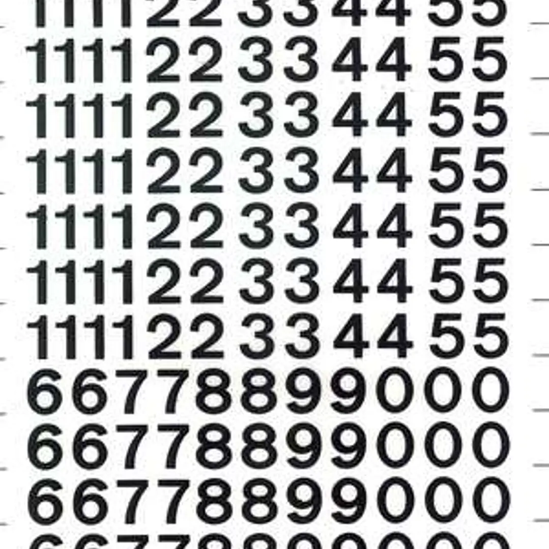 Apli Numeros Transferibles - 8mm - Facil Aplicacion - Negros Intensos - 204 Caracteres - Negro 1