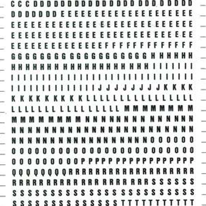 Apli Letras y Numeros Transferibles - 3mm - 888 Caracteres - Negros 1