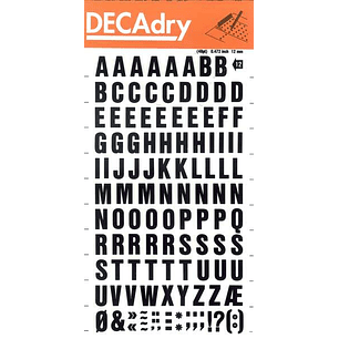 Apli Letras Transferibles Mayusculas Negras 12mm - Facil Aplicacion - 117 Caracteres - Resistente al Agua - Negro