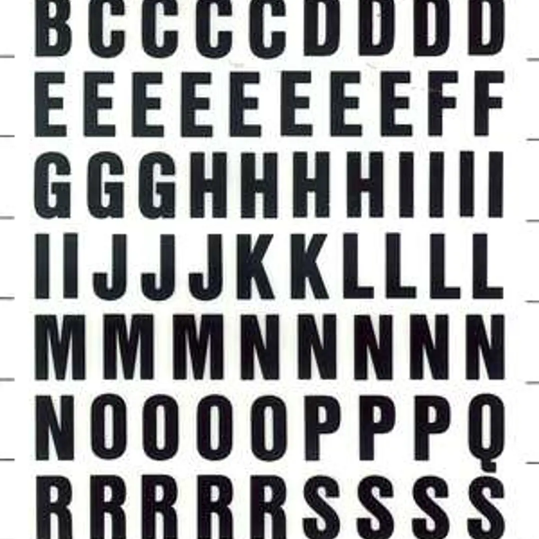 Apli Letras Transferibles Mayusculas Negras 12mm - Facil Aplicacion - 117 Caracteres - Resistente al Agua - Negro 1