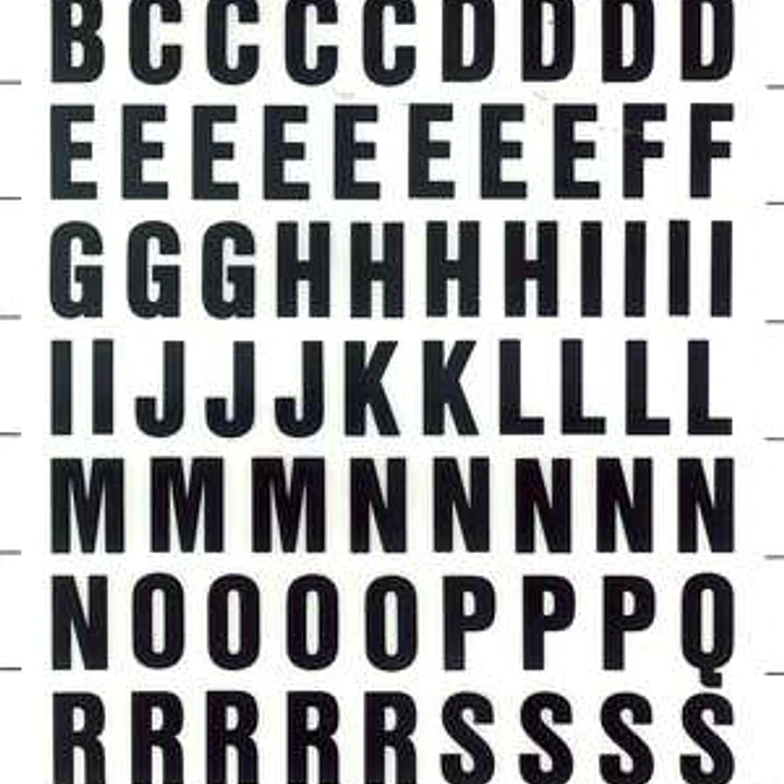 Apli Letras Transferibles Mayusculas Negras 12mm - Facil Aplicacion - 117 Caracteres - Resistente al Agua - Negro 1