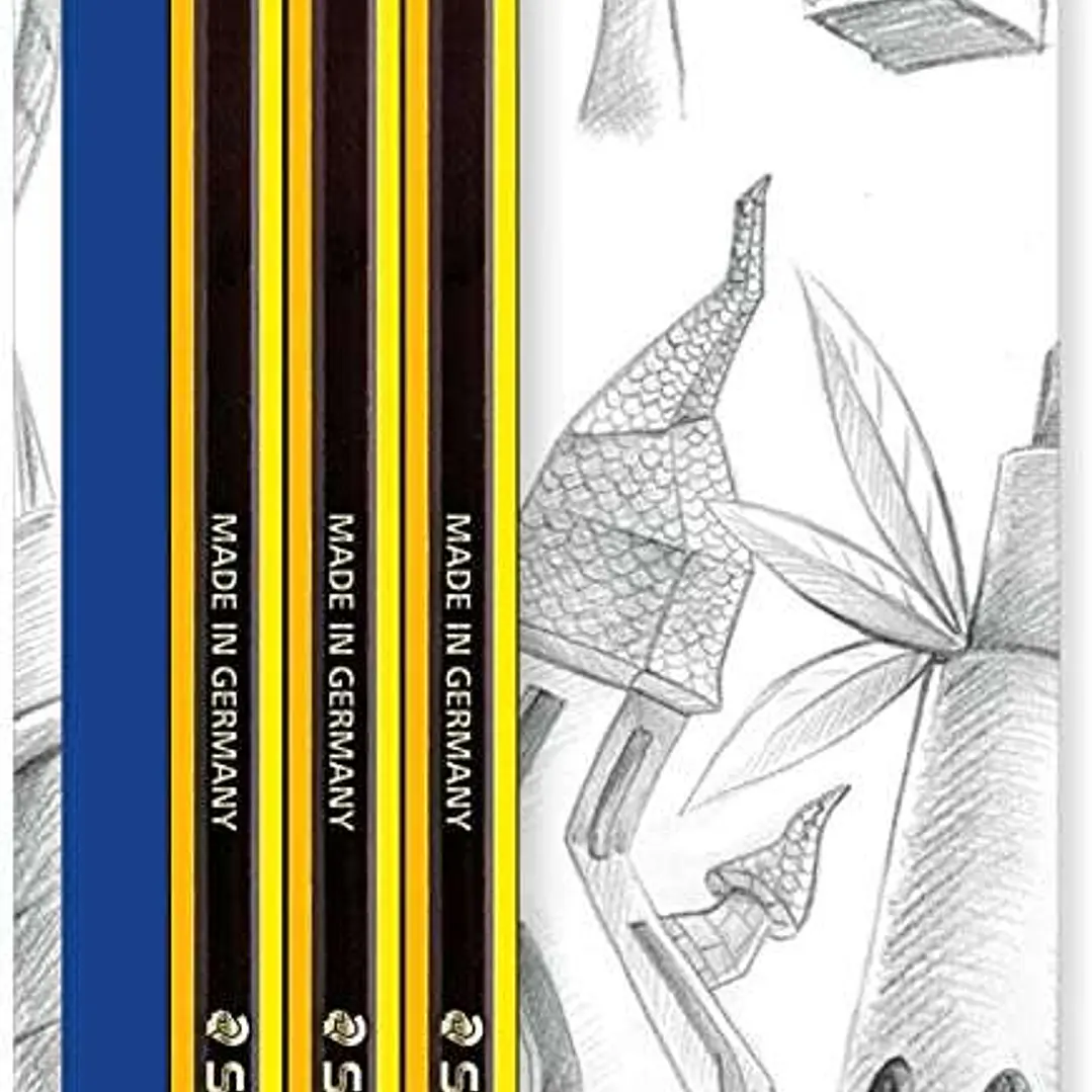 Staedtler Noris 122 Pack de 3 Lapices de Grafito Hexagonales 2HB con Goma - Resistencia a la Rotura - Madera de Bosques Sostenibles 1