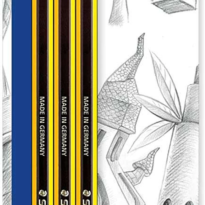 Staedtler Noris 122 Pack de 3 Lapices de Grafito Hexagonales 2HB con Goma - Resistencia a la Rotura - Madera de Bosques Sostenibles 1