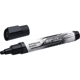 Bic Velleda Liquid Ink Marcador para Pizarra - Punta Media - Trazo 2.3mm - Tinta Liquida con Base de Alcohol - Color Negro