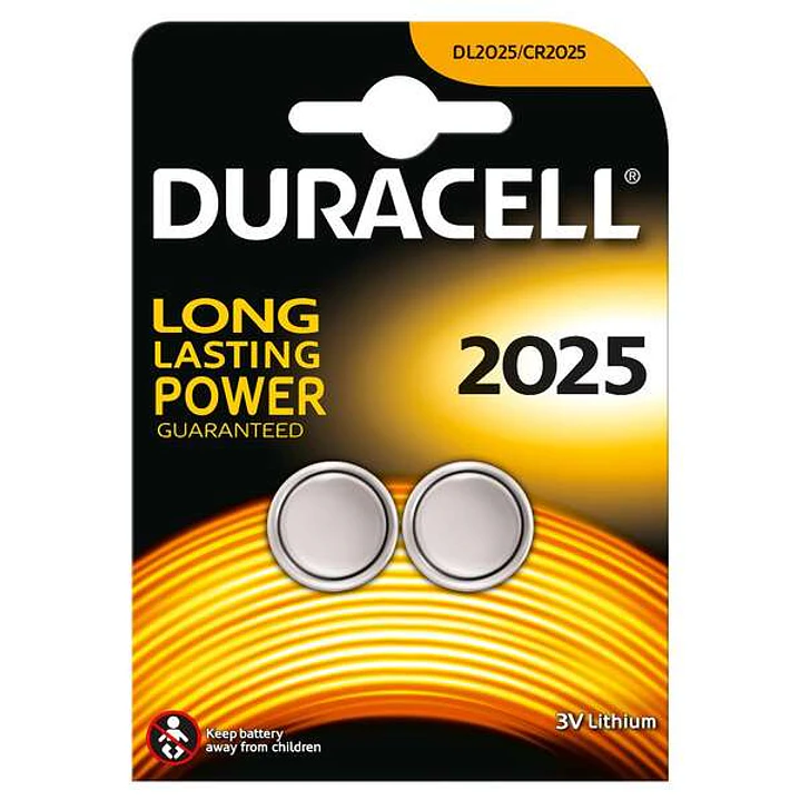 Duracell DL2025B2 Pila de Boton de Litio CR2025 3V (2 unidades) 1