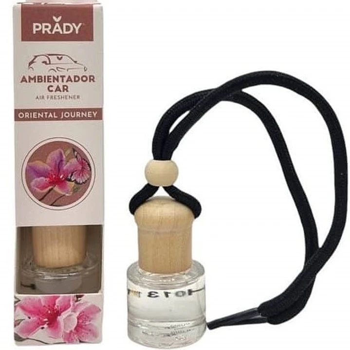 Prady Ambientador Coche Oriental Journey - Frasco de Cristal 6 ml y Cuerda para Espejo Retrovisor 1