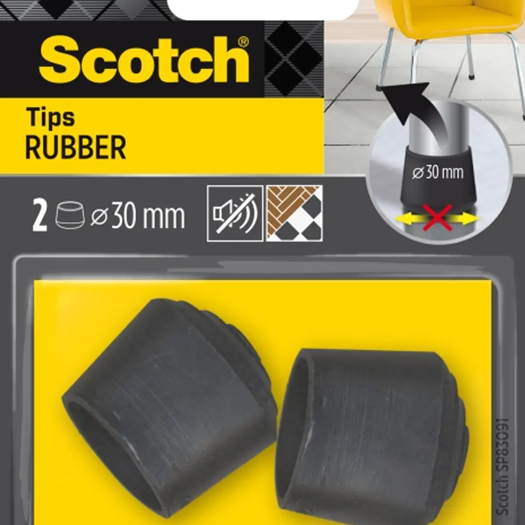 Scotch Pack de 2 Conteras de Goma - Diametro de 30mm - Color Negro 1