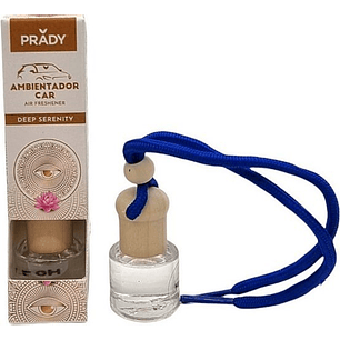Prady Ambientador Coche Deep Serenity - Frasco de Cristal 6 ml y Cuerda para Espejo Retrovisor