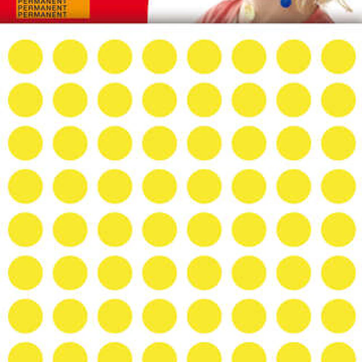 Apli Pack de 528 Gomets Redondos Ø 10.5mm - Adhesivo Permanente - Ideal para Escuelas Infantiles y Colegios - Color Amarillo 1