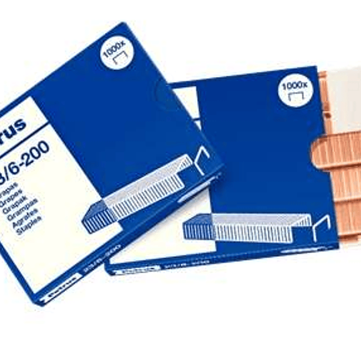 Petrus Grapas 23/6-200 Cobreadas - Hasta 20 Hojas - Caja de 1000 Grapas - Patilla de 6mm 1
