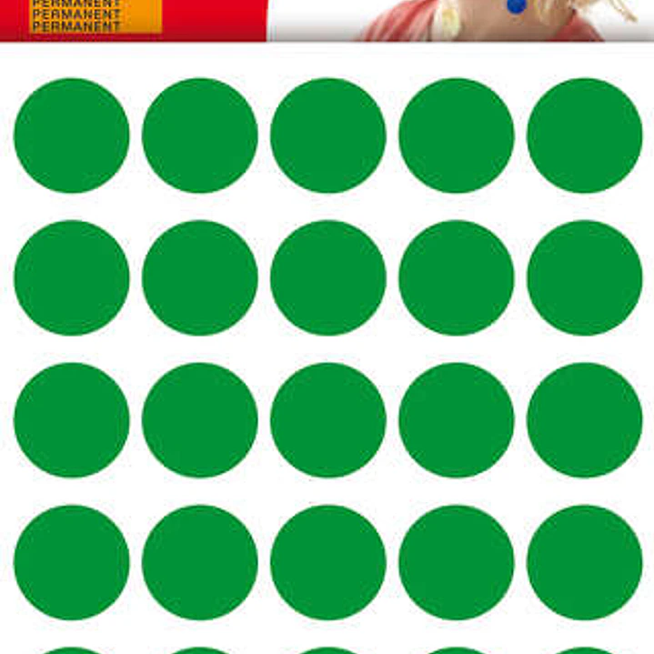 Apli Bolsa de 180 Gomets Redondos Ø 20mm - Adhesivo Permanente - Desarrollo de Habilidades y Creatividad - Ideal para Escuelas Infantiles - Color Verd 1