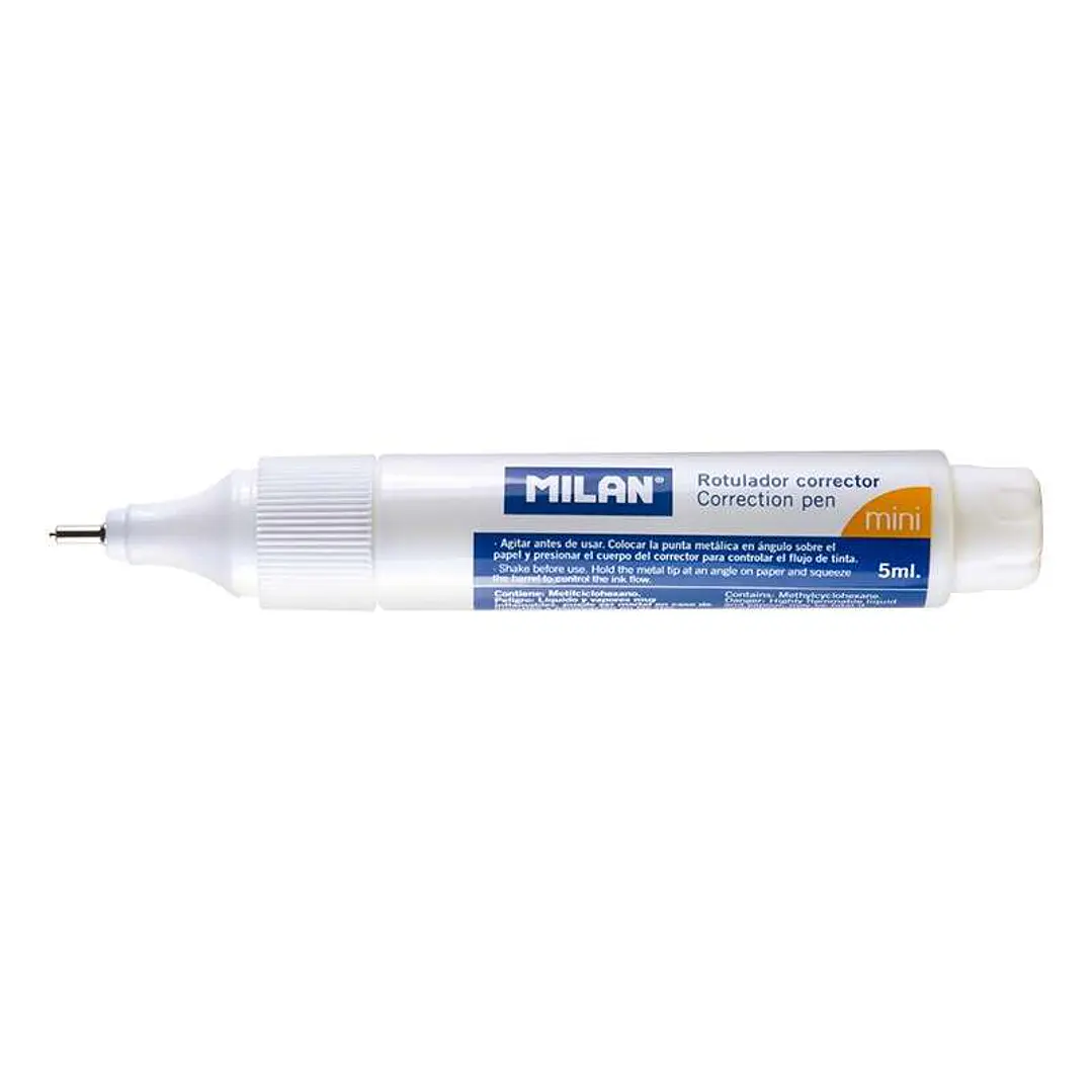 Milan Boligrafo Corrector Mini - Punta Metalica - Capacidad 5ml 1