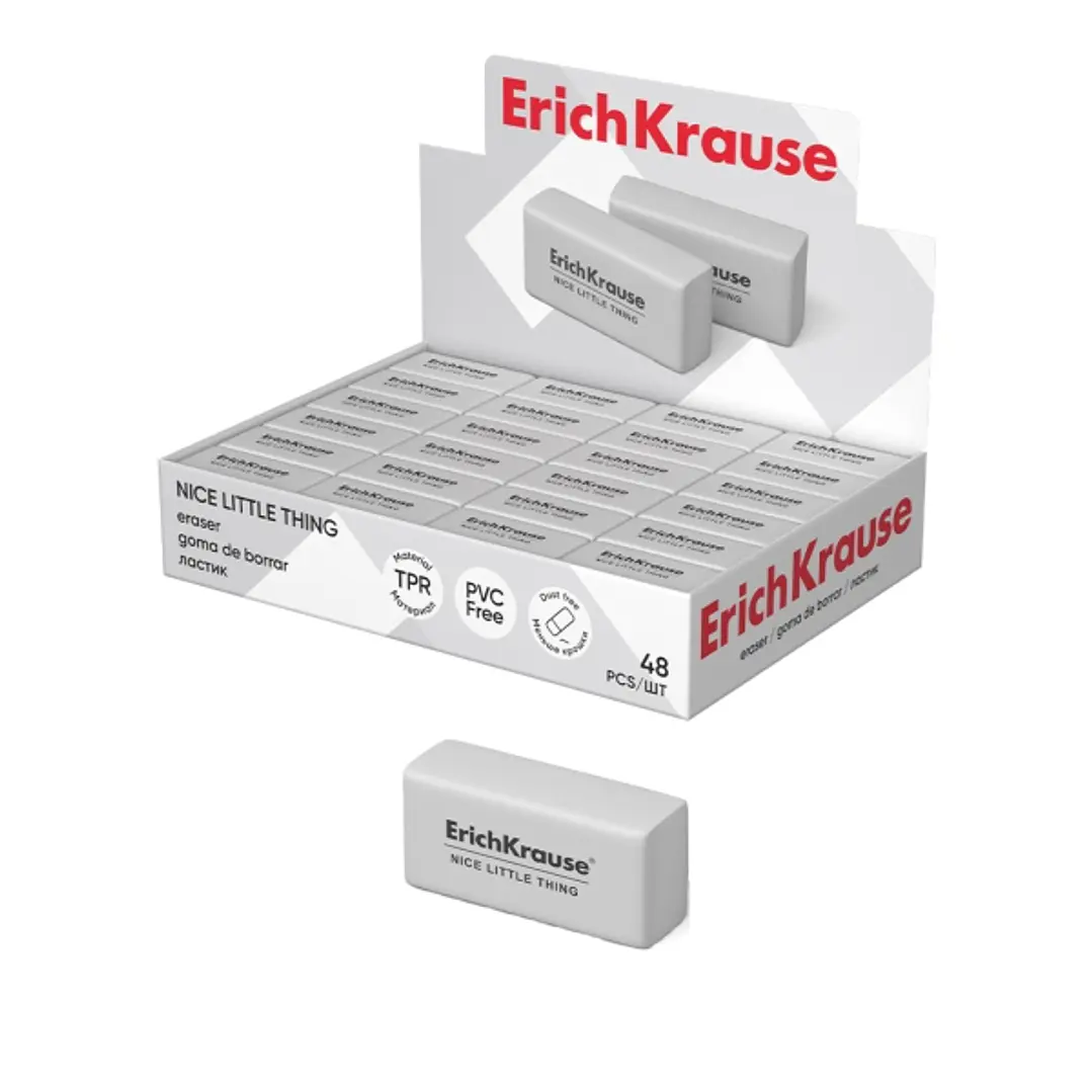 Erichkrause Nice Little Thing Borrador de Dureza Media - Fabricada en Caucho Termoplastico Hipoalergenico - Libre de PVC - Color Blanco 1