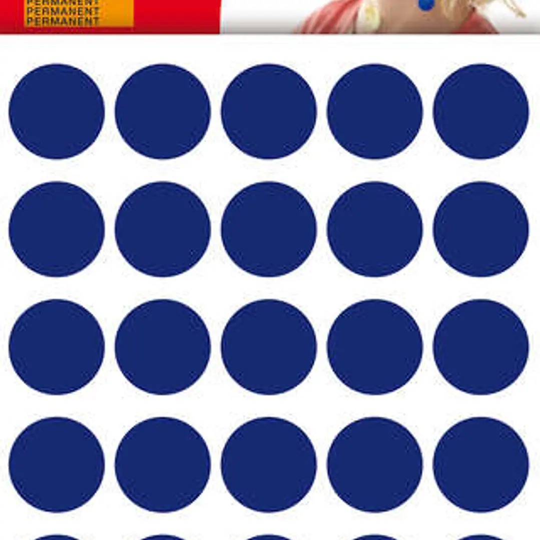 Apli Bolsa de 180 Gomets Redondos Ø 20mm - Adhesivo Permanente - Desarrollo de Habilidades y Creatividad - Ideal para Escuelas Infantiles - Color Azul 1