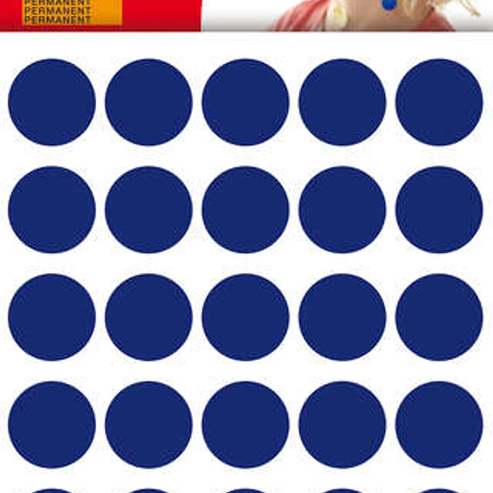 Apli Bolsa de 180 Gomets Redondos Ø 20mm - Adhesivo Permanente - Desarrollo de Habilidades y Creatividad - Ideal para Escuelas Infantiles - Color Azul 1