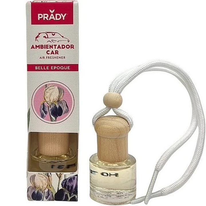 Prady Ambientador Coche Belle Epoque - Frasco de Cristal 6 ml y Cuerda para Espejo Retrovisor 1