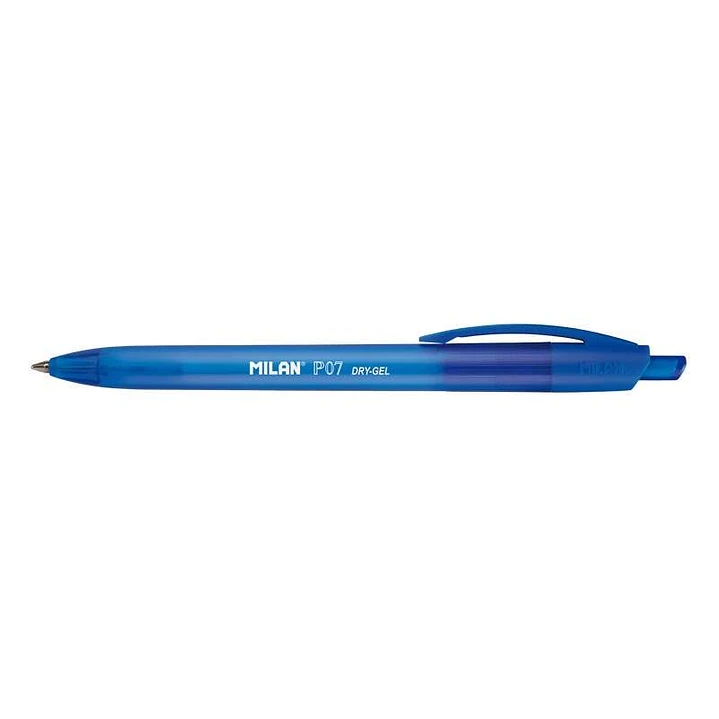 Milan P07 Dry-Gel Boligrafo de Gel Retractil - Punta 0.7mm - Secado Rapido - Color Azul 1