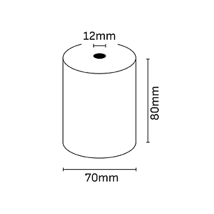 Oqonos Rollo de Papel Termico 80x70x12mm, Libre de BPA, FSC