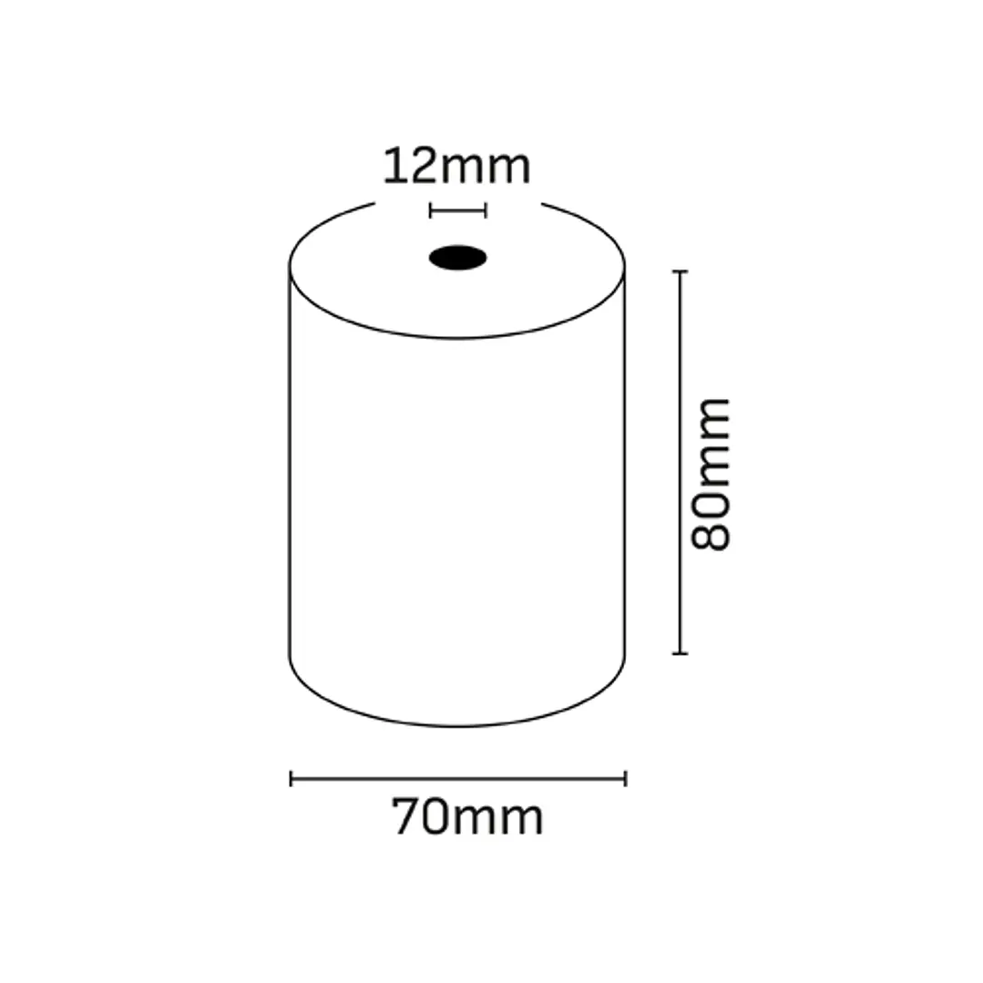 Oqonos Rollo de Papel Termico 80x70x12mm, Libre de BPA, FSC 1