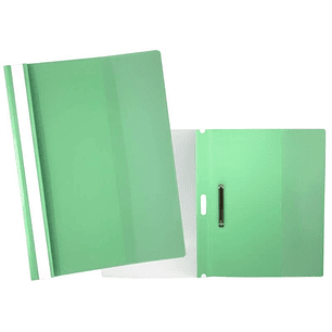 Yes Dossier con Fastener para 30 Hojas A4 - Portada Transparente, Trasera Verde - Fabricado en Polipropileno