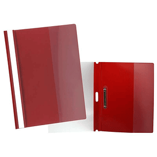 Yes Dossier con Fastener para 30 Hojas A4 - Portada Transparente, Trasera Burdeos - Fabricado en Polipropileno