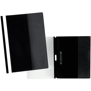 Yes Dossier con Fastener para 30 Hojas A4 - Portada Transparente, Trasera Negro - Fabricado en Polipropileno