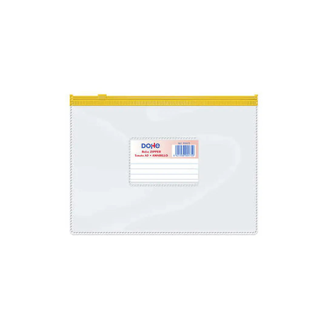 Dohe Bolsa Zipper Apaisada PVC Transparente 150 Micras - Tamaño A5 - Apertura Superior - Cierre Zip Hermetico 1