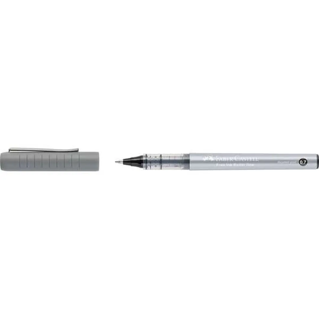 Faber-Castell Roller Free Ink Boligrafo de Tinta Liquida - Punta Conica 0,7mm - Ancho de Linea Fino - Clip de Metal - Color Negro 1