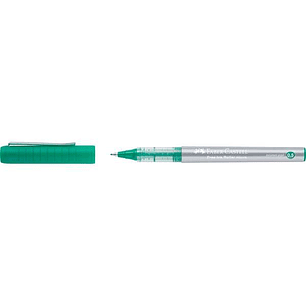 Faber-Castell Roller Free Ink Boligrafo de Tinta Liquida - Punta Conica 0,5mm - Ancho de Linea Extrafino - Clip de Metal - Color Verde