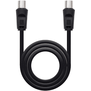 Nanocable Cable de Antena TV 75 OHM Macho/Hembra 1.80m - Color Negro