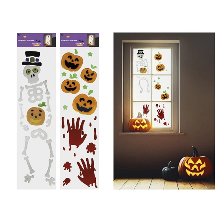 Bismark Pack con Pegatinas de Halloween para Ventanas - Pegatinas de Silicona - 2 Diseños Aleatorios 1